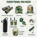 Outdoor Adventure Kit for Kids – Premium Camouflage Camping Gear with Walkie-Talkies – Military Style Toys – 10 in 1 Bundle – Ideal for All Ages and Genders by TinyTreasures Baby Boutique