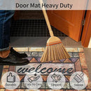 Door Mat Welcome Mat, Heavy Duty Door Mat 23.6 x 35.4 Inch Front Door Mat Rug Doormat for Outdoor Entrance Home Non-Slip Rubber Rug for Front Door, Outside, Entryway, Patio (Brown Welcome) by CozyNest Decor
