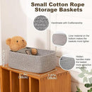 3 Pack Small Storage Baskets for Organizing, Cute Woven Decorative Gift Baskets for Shelves, Mini Closet Organizer Bins with Handles, 11.81''Lx7.87''Wx4.72''H-Grey by CozyNest Decor