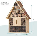 I Large Insect Hotel with bark roof Natural, Weatherproof, Insect House Made of Natural Wood for Bees, Ladybugs, lacewings, Butterflies, bee Hotel, Nesting aid for Hanging by GreenHaven Gardens