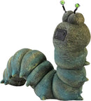 Alpine Corporation FCC121SLR Outdoor Solar Powered Garden Caterpillar Statue with LED Lights, LED Solar Garden Décor, 16" by GreenHaven Gardens