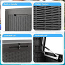 100 Gallon Waterproof Outdoor Storage Box,Resin Deck Box,Lockable Outside Storage Box Container for Patio Furniure,Garden,Tools (100 Gallon,Black) by GreenHaven Gardens