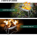 Odoland Folding Campfire Grill, 304 Stainless Steel Grate Barbeque Grill, Portable Camping Grill with Legs for Picnics, Backpacking, Outdoor with Carrying Bag and Kitchen Tongs by GreenHaven Gardens