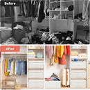Large 17''x12'' Quart Collapsible Stackable Storage Bins with Lids, 6 Packs Off White Fabric Closet Boxes with Lids, Storage Cube Baskets Container Organizers for Bedroom Office(17''x12.2x''8'') by CozyNest Decor