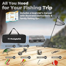 DaddyGoFish Kids Fishing Pole - Rod Reel Combo Tackle Box Starter Set - First Year Small Gear Kit for Boys Girls Toddler Youth Age Beginner Little Children by TinyTreasures Baby Boutique