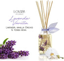 LOVSPA Reed Diffuser Set, Lavender Vanilla Scented Oil Diffuser with Sticks, Home Fragrance Accessories for Bathroom Shelf Decor, Aroma Diffusers for Home or Office Desk, USA Made by CozyNest Decor