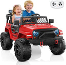 ANPABO 24V 2 Seater Ride On Car for Kids w/EVA Tires, 4X200W Motors, 4 Shock Absorbers, 2.4G Remote Control, Bluetooth Radio, LED Headlights & Searchlights, Electric Car for Kids Ages 3-8,Bright red by TinyTreasures Baby Boutique