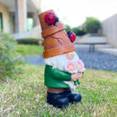 COWOS Garden Gnome Statues Outdoor Decor, Solar Gnomes with LED Lighted Flowers, Solar Resin Outdoor Statue Sculpture, for Woman Gift Home and Garden Decor by CozyNest Decor