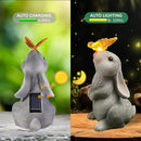 Bunny Outdoor Decor, Solar Rabbit Garden Statue, Cute Easter Gift Outside Lawn Ornaments for Patio Clearance Yard Porch, Housewarming Gift to Mom Women Birthday Mother's Day by GreenHaven Gardens
