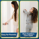 Child Safety Door Knob Cover (4 Pack) Hard-to-Remove Dual-Lock Door Handle Covers for Kids - Reusable Baby Proof Door Knob Locks - Installs Easily, No Tools Needed (Clear) by TinyTreasures Baby Boutique