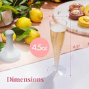 Prestee Set of 24 Clear Plastic Champagne Flutes - 4.5 oz Capacity Shatterproof Disposable Glasses - Suitable for Weddings, Cocktail Parties, and Outdoor Celebrations by CozyNest Decor
