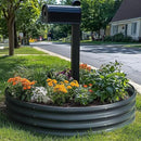 KING BIRD Raised Garden Bed Galvanized Round Planter Box Outdoor for Gardening, Plants, Vegetables, Flowers, Dark Grey, 47x47x12 in by GreenHaven Gardens