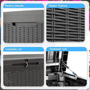 260 Gallon Large Resin Deck Box, Lockable Outdoor Storage Box for Patio Cushions Storage Furniture,Garden Tools, Pool Supplies, Weatherproof and UV Resistant-Black Rattan (260 Gallon) by GreenHaven Gardens