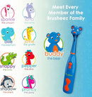 Brusheez Kids’ Electric Toothbrush Set - Safe & Effective for Ages 3+ - Parent Tested & Approved with Gentle Bristles, 2 Brush Heads, Rinse Cup, 2-Minute Timer, & Storage Base (Buddy The Bear) by TinyTreasures Baby Boutique