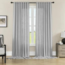 Joydeco Linen Curtains for Living Room,Light Filtering Rod Pocket Back Tab Semi Sheer Drapes Window Long Curtains 120 inches Long Ebony Grey by CozyNest Decor