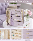 AKOZLIN 360° Rotating Jewelry Box 6-Tier Organizer Functional Jewelry Storage Case for Women Girls Ring Necklace Earring Bracelet Holder with Mirror Purple by TinyTreasures Baby Boutique