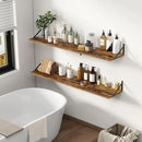 Fun Memories Deep Floating Shelves, 55W x 12D Floating Shelves for Wall, Wood Floating Shelf with Bracket, Wide Display & Storage Wall Shelves for Living Room, Bedroom, Rustic Brown by CozyNest Decor