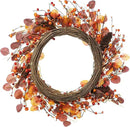 Glitzhome 22" D Fall Eucalyptus Berry Wreath, Artificial Wreaths Rustic Hanging Ornaments for Fall Front Door Wall Decor by CozyNest Decor