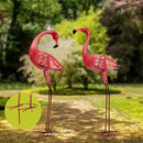 Metal Flamingo Garden Statue, 40" Tall Outdoor Decor Flamingos Yard Art Sculptures and Statues Reinforced Foot, Weatherproof Flamingo Ornaments for Lawn Pool Backyard Decor, Set of 2 by CozyNest Decor