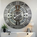 The Gears Clock Real Moving Gear Wall Clock England Line (Carbon Grey, 36 inches (90 cm)) by CozyNest Decor
