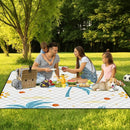 Extra Large Picnic Blanket Waterproof,80"x 80"Foldable Machine Washable Beach Blanket,Outdoor Blanket for 6-8 Adults,Suitable for Indoor Crawling,Park Beach,Camping,Hiking,Family Travel(Island) by TinyTreasures Baby Boutique