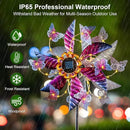 Solar Wind Spinners for Yard and Garden - 61.5 Inch 360° Metal Large Wind Sculptures Outdoor Clearance Kinetic Windmills with Vine String Shining LED Lights for Patio, Lawn Garden Decoration by CozyNest Decor
