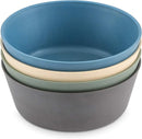 WeeSprout Bamboo Kids Bowls, Set of Four 10 oz Kid-Sized Bamboo Bowls, Dishwasher Safe Kid Bowls (Blue, Green, Gray, & Beige) by TinyTreasures Baby Boutique