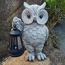 Garden Statues, owl Outdoor Figurines Decorated with Solar Lights, Unique Christmas Birthday Gifts for Moms, Grandmas, Women, Wives, Sisters (Grey Owl1) by CozyNest Decor