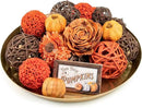 ANDALUCA Orange Decorative Vase Filler Bag with Mini Pumpkins, Orbs, Balls & Flowers Bowl Filler Decor (Pumpkin Orange) by CozyNest Decor