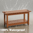 35" Shower Bench, Waterproof Poly Lumber Shower Stool for Shaving Legs, Shower Chair Seat Holds up to 400lbs, Bathroom Bench for Inside Shower, Non-Slip (Brown) by TinyTreasures Baby Boutique