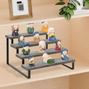 YINMIT Wooden Display Riser Stand, Tiered Perfume and Cologne Organizer Stand, 4 Tier Spice Rack Organizer, Rustic Display Shelf for Candles (4 Tier,Grey) by CozyNest Decor