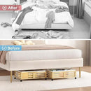 Under Bed Storage with Wheels-Large Bamboo Underbed storage Containers with Large Dust Bag Stackable Under the Bed Shoe Storage Bins for Clothes Books Bedding (2 Packs Nature, 23.62"L×16.54"W× 6.51"H) by CozyNest Decor