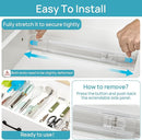 Vtopmart 4 Pack Shallow Drawer Dividers, 2.36" High 12.67"-21.14" Adjustable Expandable Kitchen Drawer Organizer, Clear Plastic Organizer Separators for Flatware, Utensil, Cutlery, Underwear, Clothes by TinyTreasures Baby Boutique