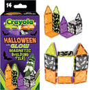 CreateOn Crayola Halloween Glow in The Dark Magnetic Tiles Set, Building Set for Kids, STEM Toys for Boys and Girls Ages 3 and Up, 14-Piece Set by TinyTreasures Baby Boutique