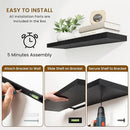 36 Inch Floating Shelves, 9.3 Inch Deep Rustic Wall Shelves - Extra Deeper Wall Mounted Storage Shelves for Bathroom, Kitchen, Living Room (Black, Set of 2) by CozyNest Decor