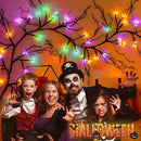 [ Timer & 8 Modes ] 6 Ft 54LED Halloween Willow Vine Twig Decor Branches Garland Decorations Orange ＆ Purple ＆ Green Lights -Battery Operated Garland for Indoor Wall Fireplace Halloween Decorations by CozyNest Decor
