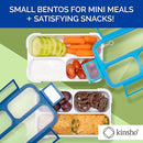 Mini Bento-Box Snack Boxes Set of 2 | Small Portion Lunch Containers for Kids Boys Girls Toddlers | BPA Free | Navy & Blue by TinyTreasures Baby Boutique