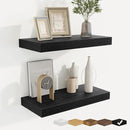 fuqing Floating Shelves for Wall, Bathroom Shelf Wall Mounted for Storage, Shelves with Invisible Bracket for Bedroom, Kitchen, Living Room, Farmhouse Small Book Shelf, 16 Inch Set of 2, Black by CozyNest Decor