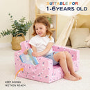 MallBest Kids Sofas Toddler Couch Bed Baby's Upholstered Chair Sleepover Couch Flipout Open Recliner(Pink/Rainbow)… by TinyTreasures Baby Boutique