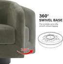 Swivel Barrel Accent Chair, Modern Round Chenille Fabric Arm Chair for Living Room, Bedroom, Comfy Club Reading Chairs for Adults（Chenille Fabric, Tan, Set of 4 by CozyNest Decor