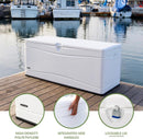 LIFETIME Outdoor Storage Deck Box, 130 Gallon, Arctic White, Lockable, UV-Protected, for Decks and Marine Docks by GreenHaven Gardens
