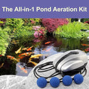 AquaMiracle All-in-One Pond Air Pump Koi Pond Aerator for Pond up to 2000 Gallons Pond Deicer Pond Aeration Kit with 2&4 Outlets Air Stones Airline Tubing Check Valves by GreenHaven Gardens