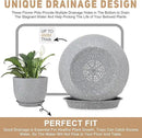 Plant Pots 12/10/9 inch Set of 3, Flower Pots with Multi Mesh Drainage Holes, Large Planters for Indoor Outdoor Garden Plants and Flowers. (Gray) by GreenHaven Gardens