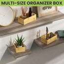 Bamboo Drawer Organizer Set, 5 PCS Multi-use Varied Sizes Junk Drawer Organizer Kitchen Storage Box for Office, Home, Bedroom, Bathroom, Bamboo by CozyNest Decor