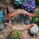 Koi Fish Decor Garden Sculptures & Statues, Outdoor Antique Copper Fish Statues Pond Zen Garden Decor Patio Backyard Lawn Porch Yard Art Decoration, Best Gift for Mother's Day, Set of 2, Large by GreenHaven Gardens