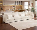 Oversized Modular Sofa, Extra Deep Cloud Corduroy Sectional Couch with Ottoman Chaise, Fluffy Chenille 4 Seater Sofa for Living Room, Villa (Basic 4 Seater, Corduroy White) by CozyNest Decor
