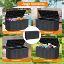 230 Gallon Double-Wall Resin Deck Box - Lockable Waterproof Outdoor Storage Box, 1000lbs Capacity & Doubles as Seating for Patio Furniture - Garden Tools, Pool Accessories (Black) by CozyNest Decor