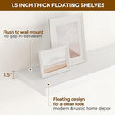 Fun Memories Floating Shelves 55 Inch Set of 2, White 55 x 9 Wall Shelves for Home Decor Storage, Rustic Wood Floating Shelf for Wall, 9 Inch Deep Shelving for Bathroom, Living Room, Kitchen