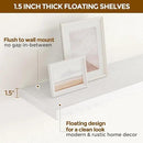 Fun Memories White Floating Shelves 32 Inch Long, 9 Inch Deep Floating Bookshelf Wall Mounted, Farmhouse Wood Shelves White for Bathroom, Living Room, Bedroom, Home Decor Deep Shelf for Wall Set of 2 by CozyNest Decor