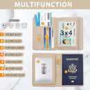 Melsbrinna Rfid Passport Holder for Travel women/Men, Cute Passport Wallet Rfid Blocking Card Slots, Rfid Passport Cover/CaseTravel Wallet, Passport Book Holder (1, Beige) by TinyTreasures Baby Boutique